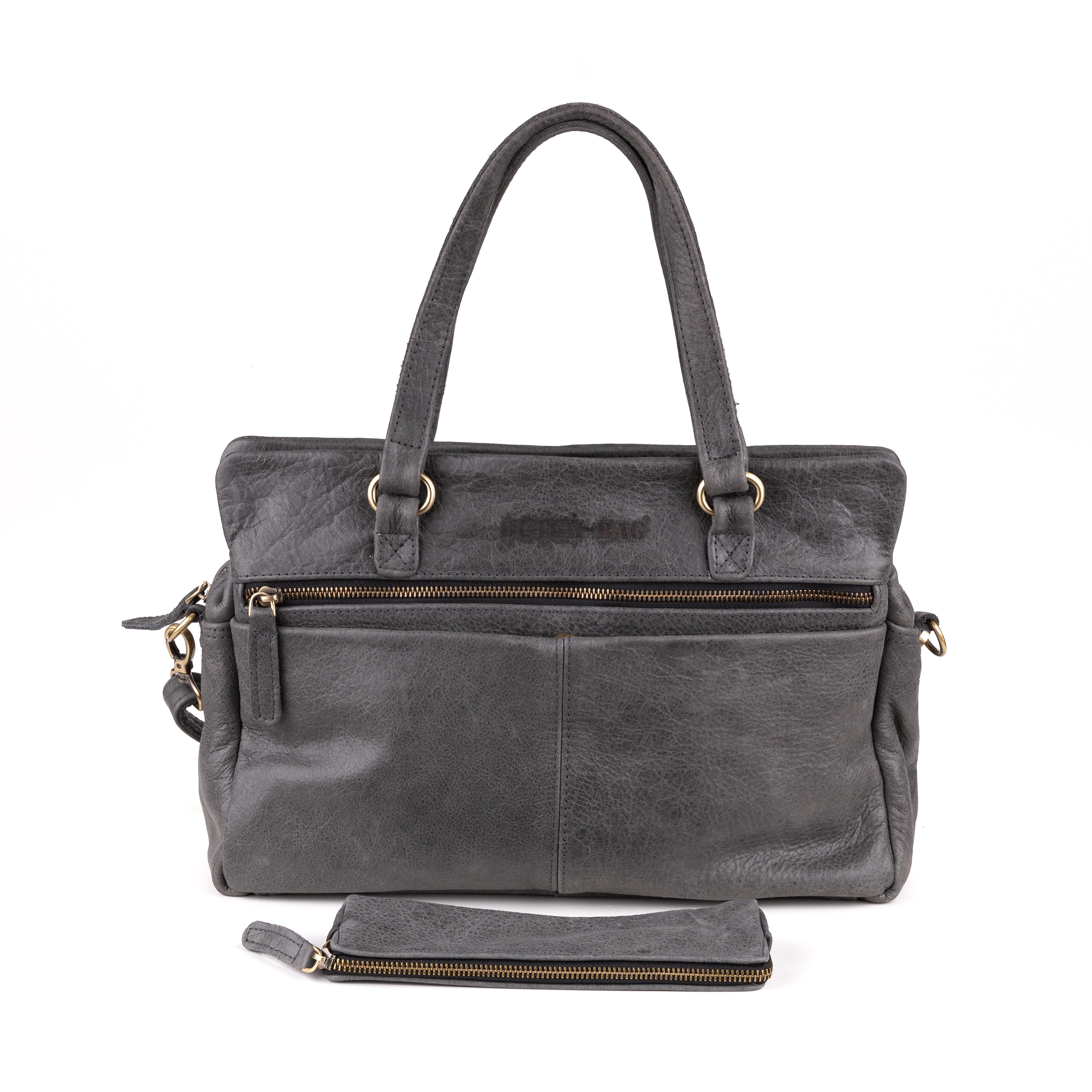 Arnhem Ladies Handbag Leather Black Concrete leather