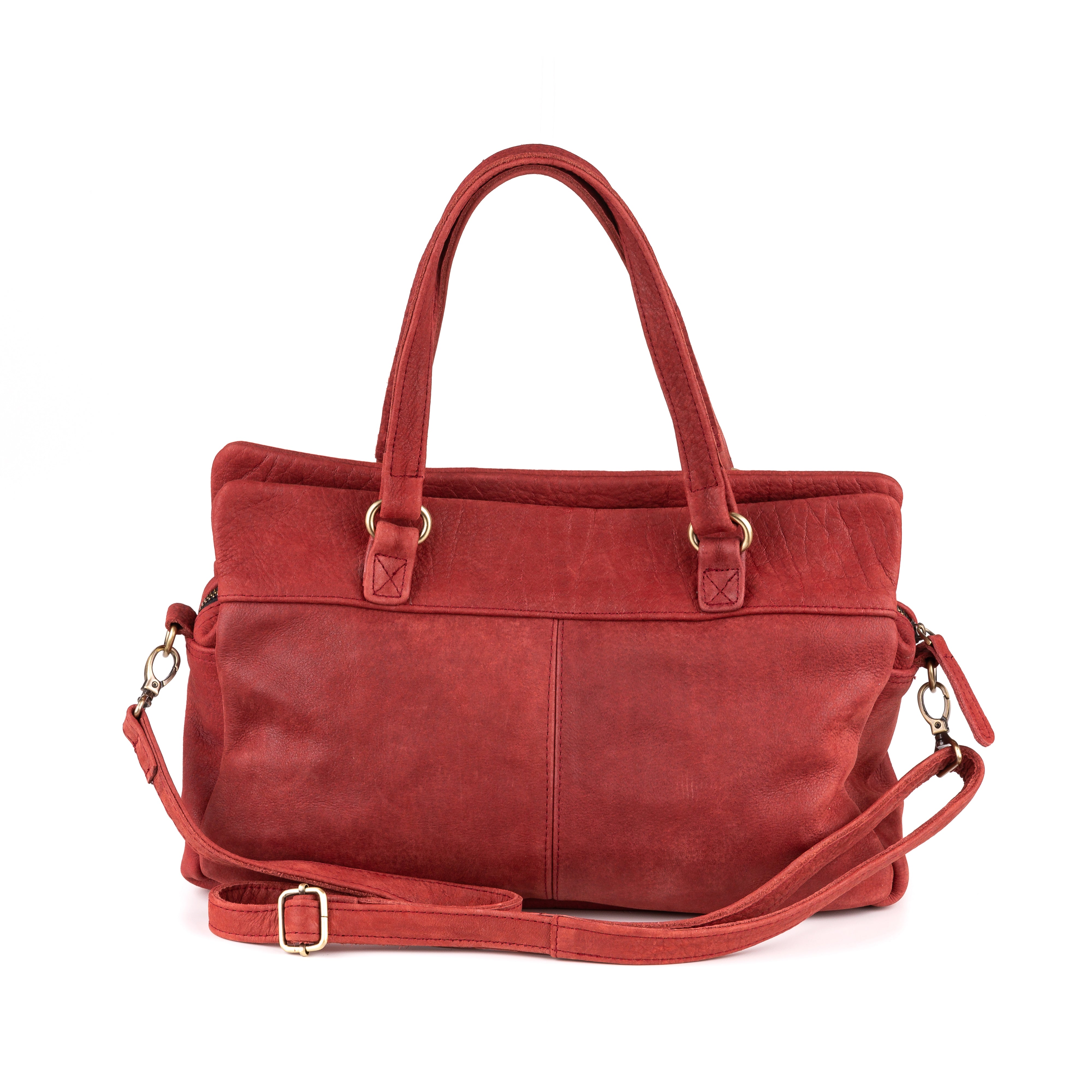 Arnhem Ladies Handbag Leather Burgundi Red Kenya Leather